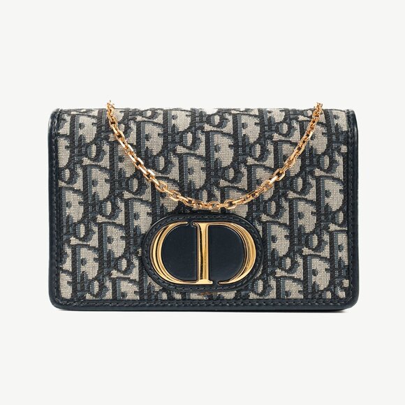 Christian Dior 30 Montaigne Blue Oblique Canvas 2-in-1 Pouch - Picture 1 of 16
